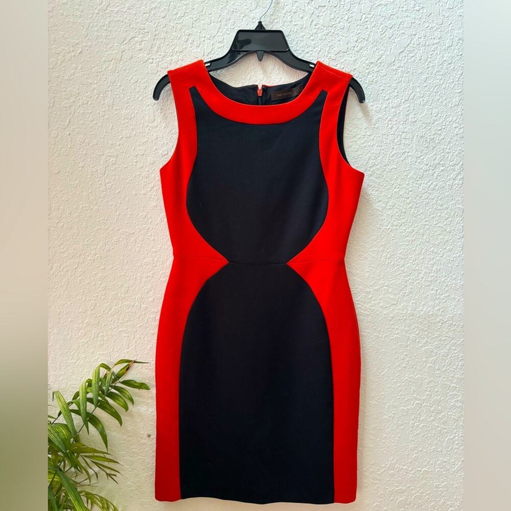 The Limited $89 Orange and Black Women's Colorblock Cocktail Business Dress Sz 4